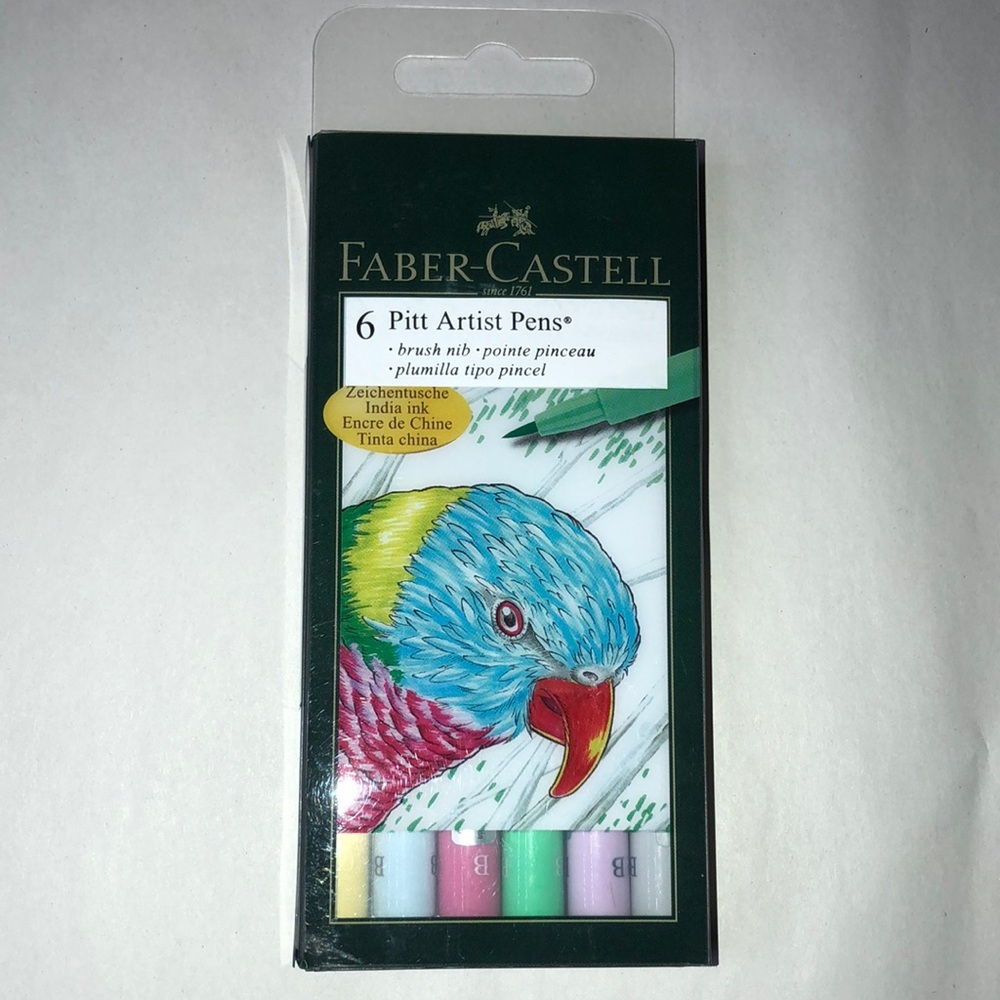 FABER-CASTELL, 6 Pitt Artist Pens, Pastel Multicolor Set